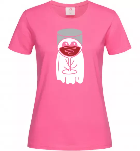 Женская футболка Привид з вином Ярко-розовый фото