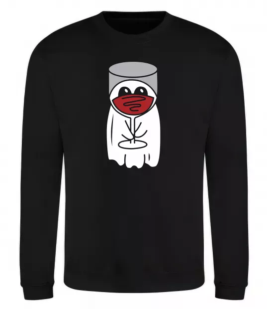 Світшот Привид з вином Чорний фото