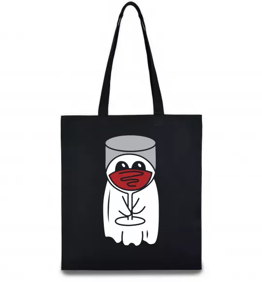 Эко-сумка Привид з вином Черный фото