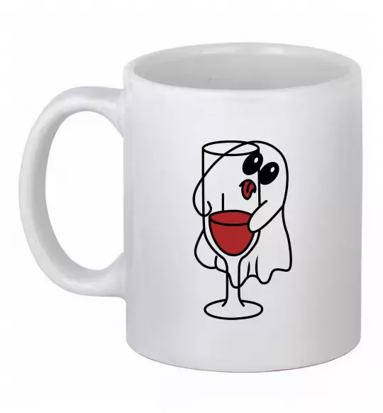 Чашка керамическая Привид з вином пара Белый фото