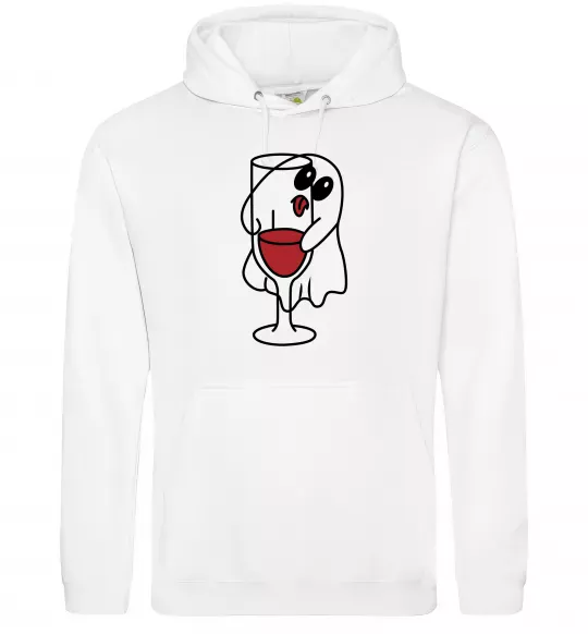 Мужская толстовка (худи) Привид з вином пара Белый фото