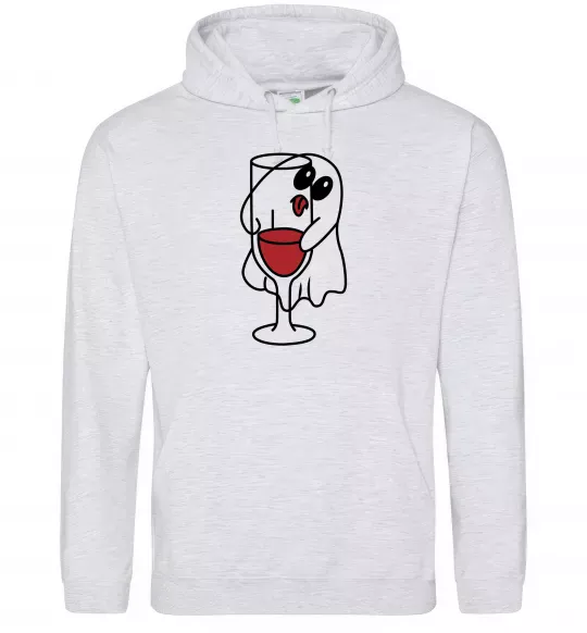 Мужская толстовка (худи) Привид з вином пара Серый меланж фото