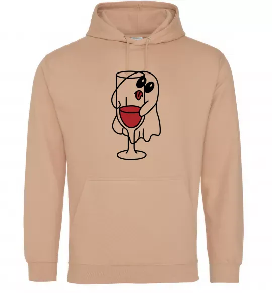 Мужская толстовка (худи) Привид з вином пара Песочный фото