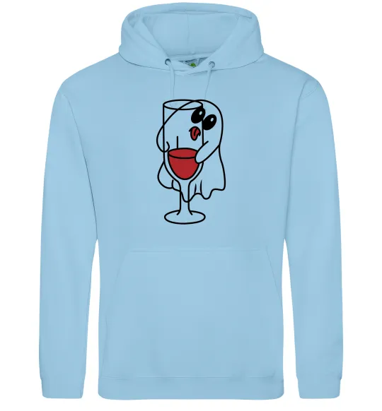 Мужская толстовка (худи) Привид з вином пара Голубой фото