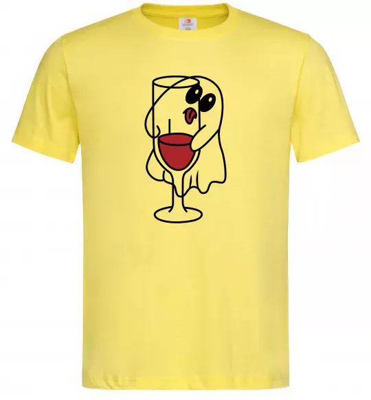 Мужская футболка Привид з вином пара Лимонный фото