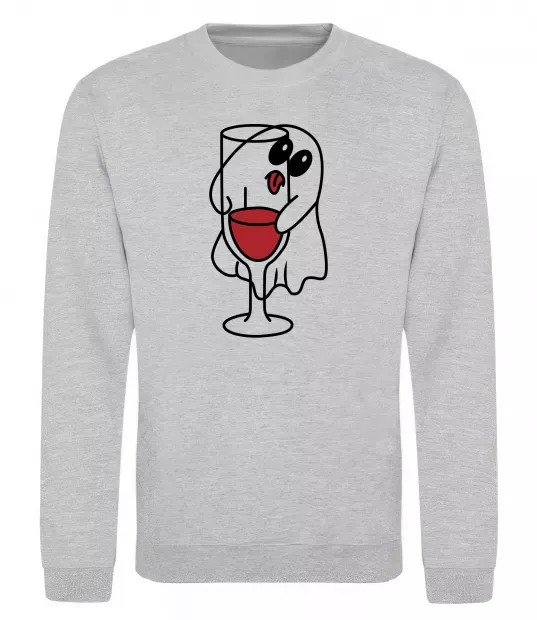 Свитшот Привид з вином пара Серый меланж фото