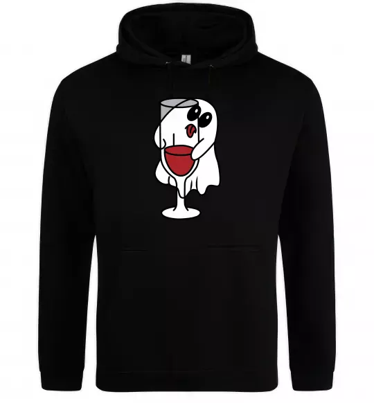 Мужская толстовка (худи) Привид з вином пара Черный фото