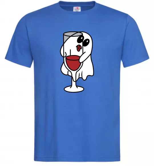 Мужская футболка Привид з вином пара Ярко-синий фото