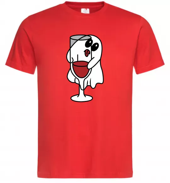 Мужская футболка Привид з вином пара Красный фото