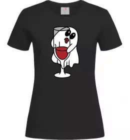 Женская футболка Привид з вином пара Черный фото