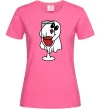 Жіноча футболка Привид з вином пара Яскраво-рожевий фото