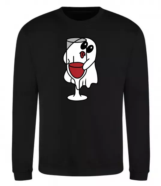 Свитшот Привид з вином пара Черный фото