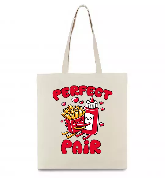 Эко-сумка Кетчуп з картоплею Бежевый фото