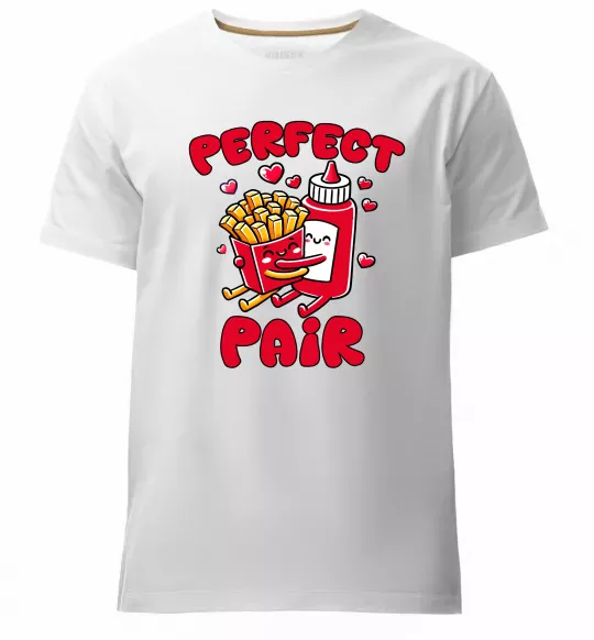 Мужская премиум футболка Кетчуп з картоплею Белый фото