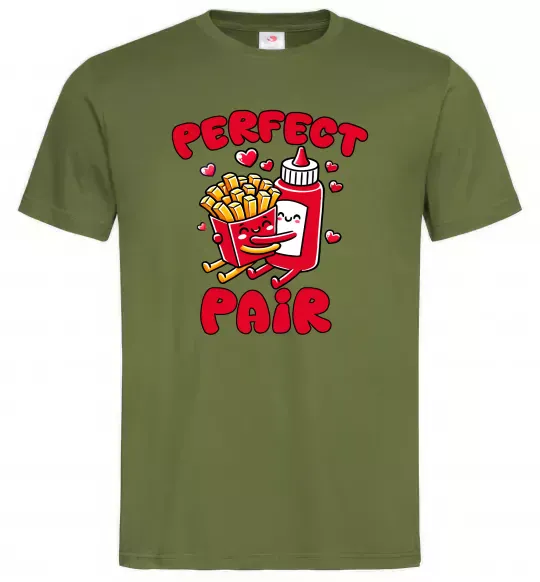 Мужская футболка Кетчуп з картоплею Оливковый фото