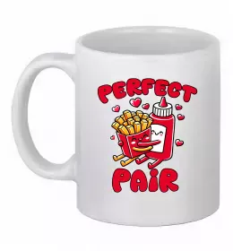 Чашка керамічна Картопля з кетчупом Білий фото