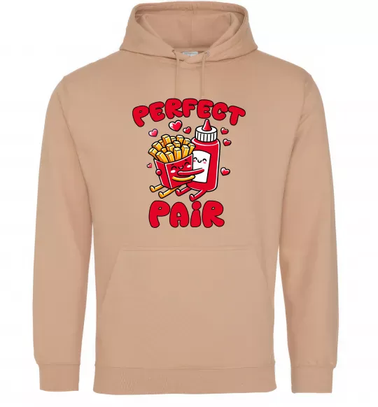 Чоловіча толстовка (худі) Картопля з кетчупом Пісочний фото