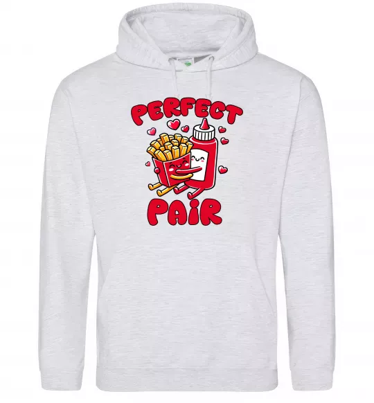 Жіноча толстовка (худі) Картопля з кетчупом Сірий меланж фото