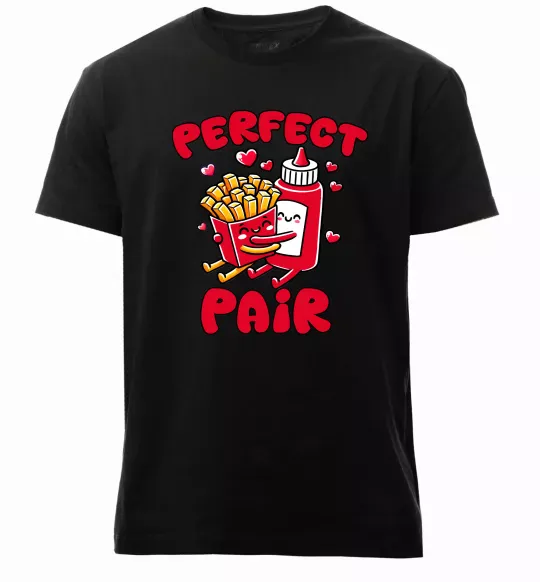 Чоловіча преміум футболка Картопля з кетчупом Чорний фото