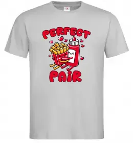 Мужская футболка Картопля з кетчупом Серый фото