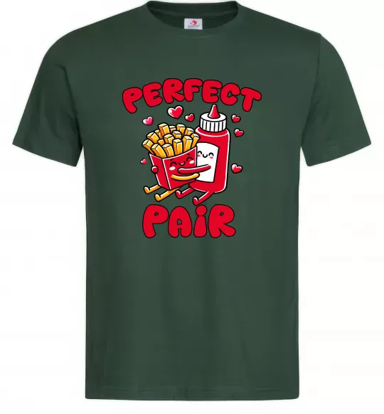 Мужская футболка Картопля з кетчупом Темно-зеленый фото