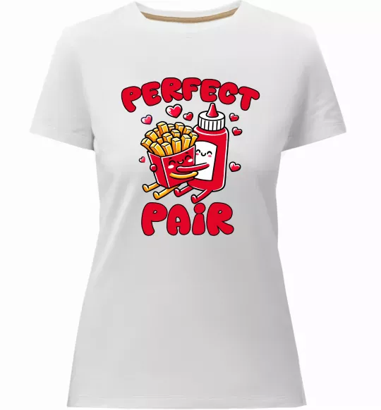 Жіноча преміум футболка Картопля з кетчупом Білий фото