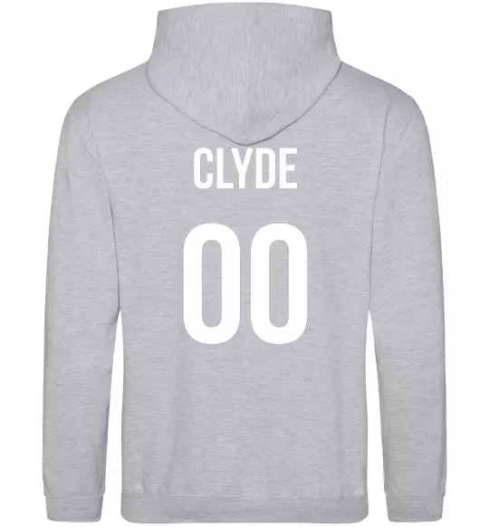 Мужская толстовка (худи) Clyde на спині Серый меланж фото