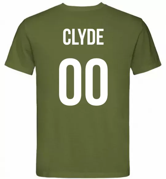Чоловіча футболка Clyde на спині Оливковий фото