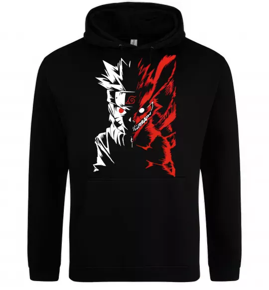 Мужская толстовка (худи) Naruto white red_, колір - чорний, розмір - L Черный фото