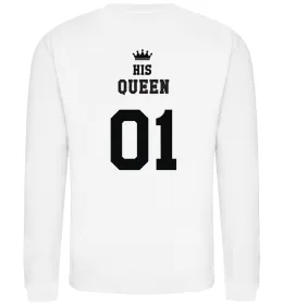 Свитшот His queen на спині Белый фото