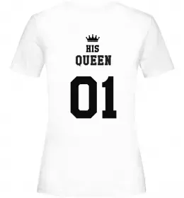 Женская футболка His queen на спині Белый фото