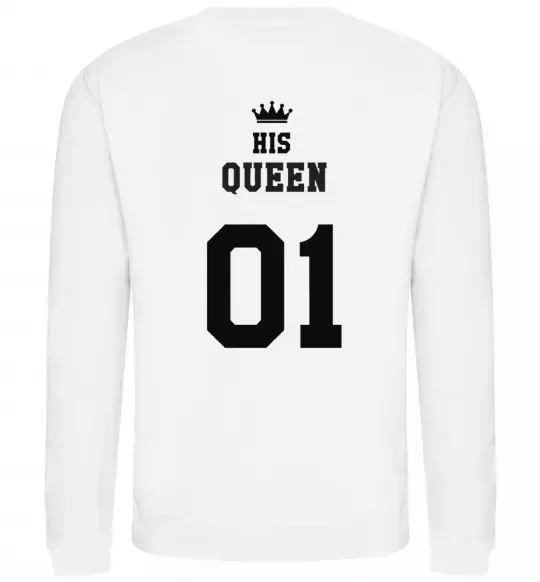 Світшот His queen на спині Білий фото