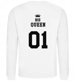 Свитшот His queen на спині Белый фото
