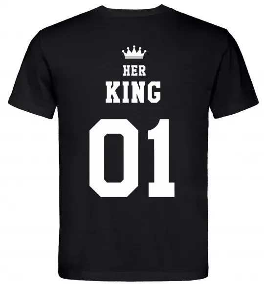 Мужская футболка Her king на спині Черный фото