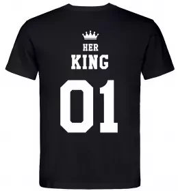 Мужская футболка Her king на спині Черный фото