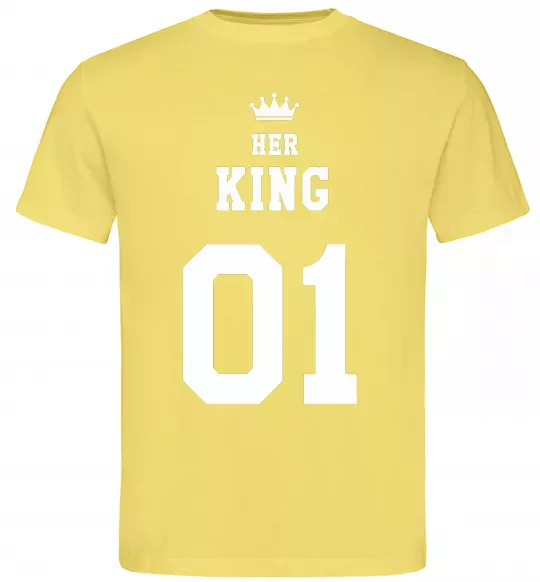 Мужская футболка Her king на спині Лимонный фото