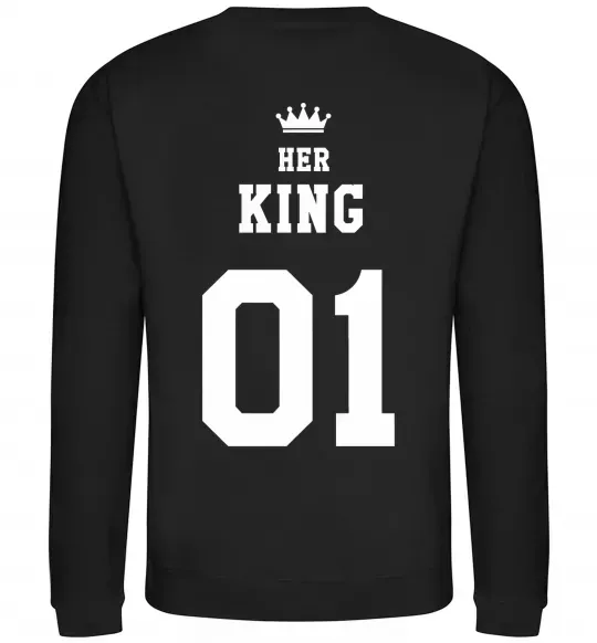 Свитшот Her king на спині Черный фото