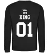 Свитшот Her king на спині Черный фото