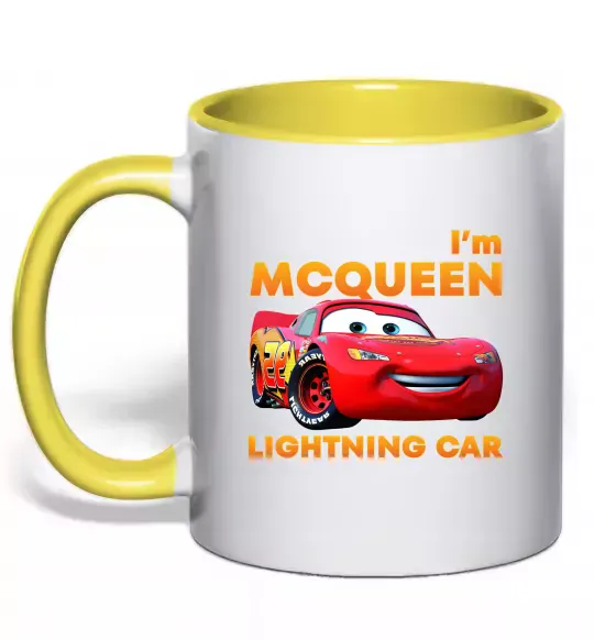 Чашка с цветной ручкой Макквін Солнечно желтый фото