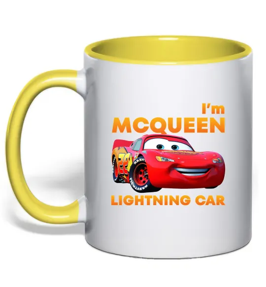 Чашка с цветной ручкой Макквін Лимонный фото