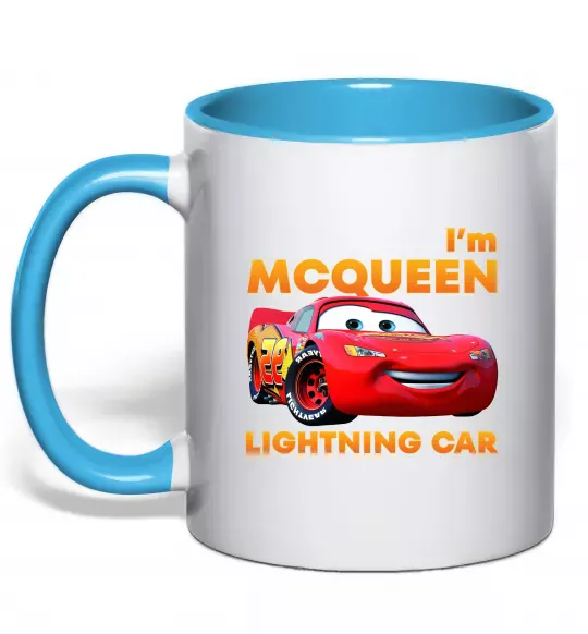 Чашка с цветной ручкой Макквін Голубой фото