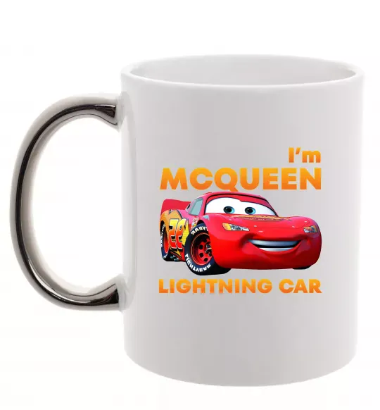 Чашка с цветной ручкой Макквін Серебро фото