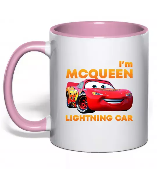 Чашка с цветной ручкой Макквін Нежно розовый фото