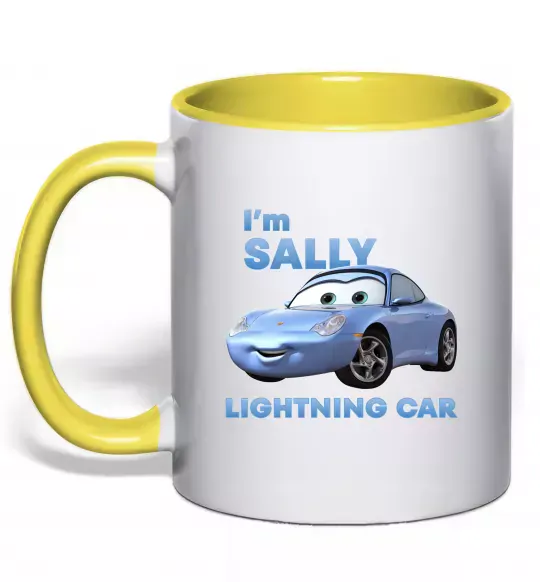 Чашка с цветной ручкой Саллі Солнечно желтый фото