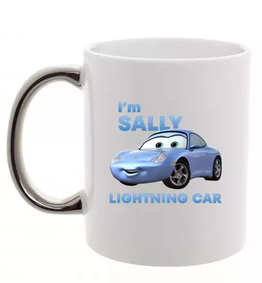 Чашка с цветной ручкой Саллі Серебро фото