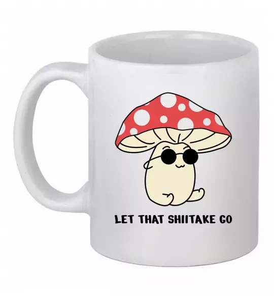 Чашка керамическая Мухомор в окулярах Белый фото