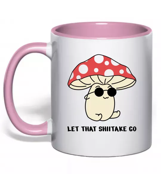 Чашка з кольоровою ручкою Мухомор в окулярах Ніжно рожевий фото