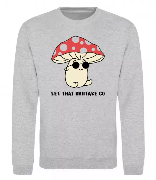 Свитшот Мухомор в окулярах Серый меланж фото