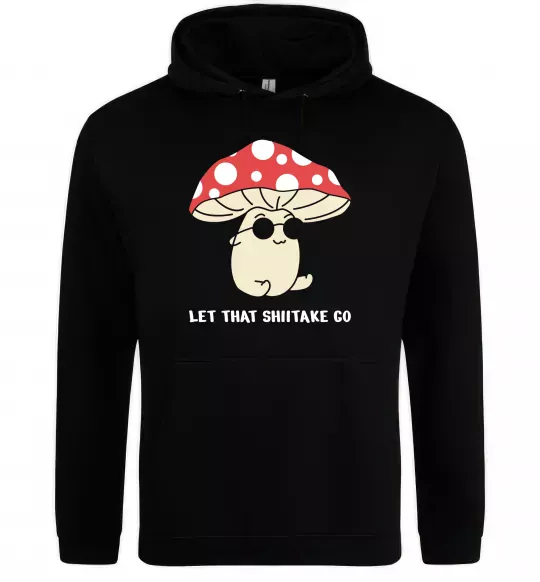 Чоловіча толстовка (худі) Мухомор в окулярах Чорний фото