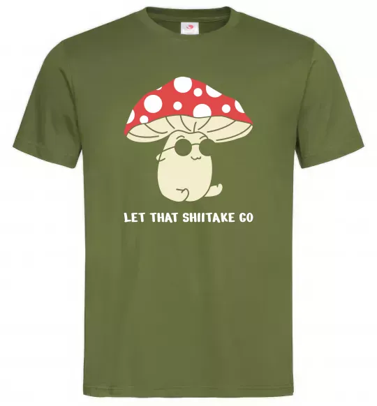 Мужская футболка Мухомор в окулярах Оливковый фото